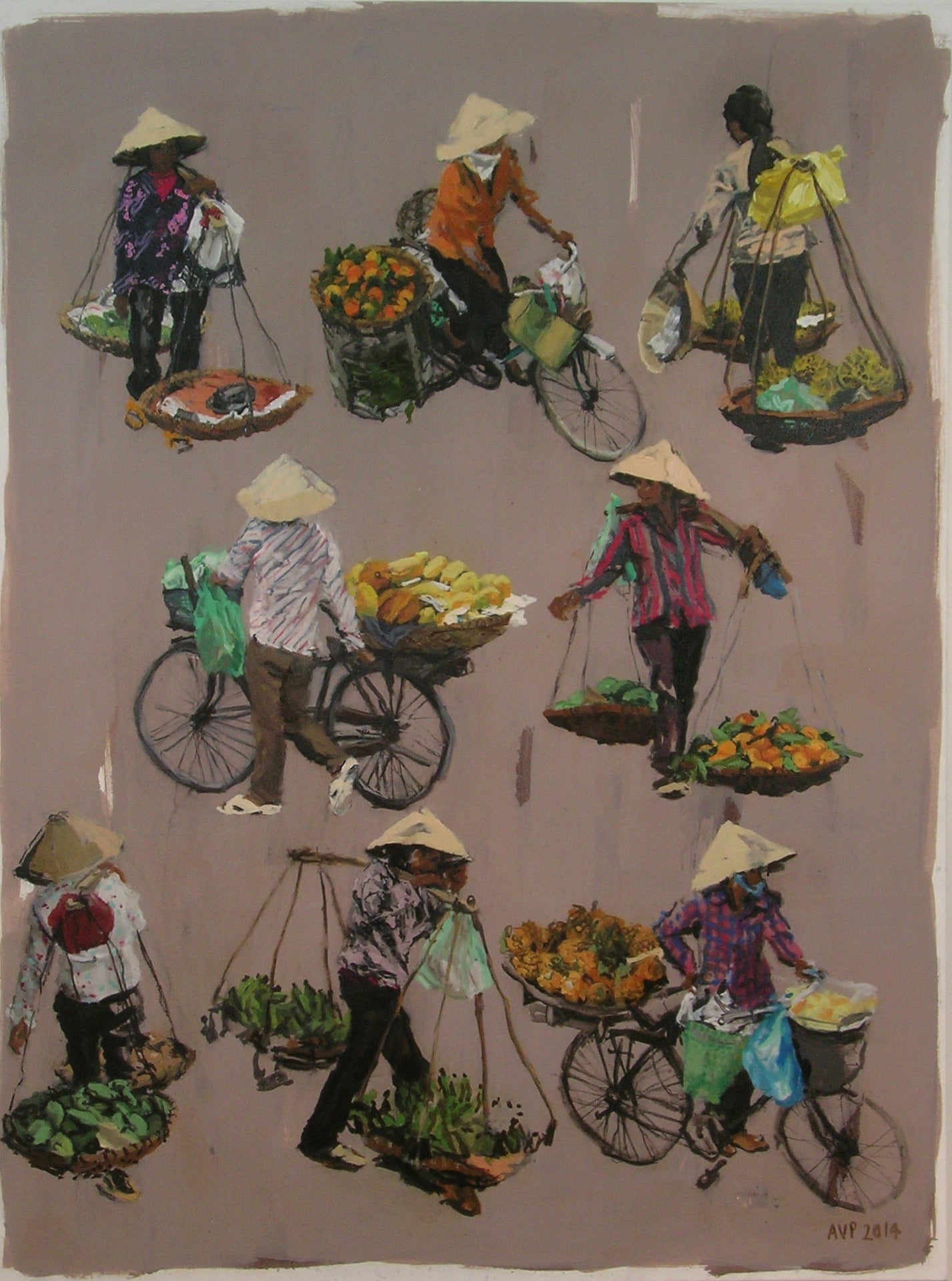 Eight fruit sellers, Vietnam