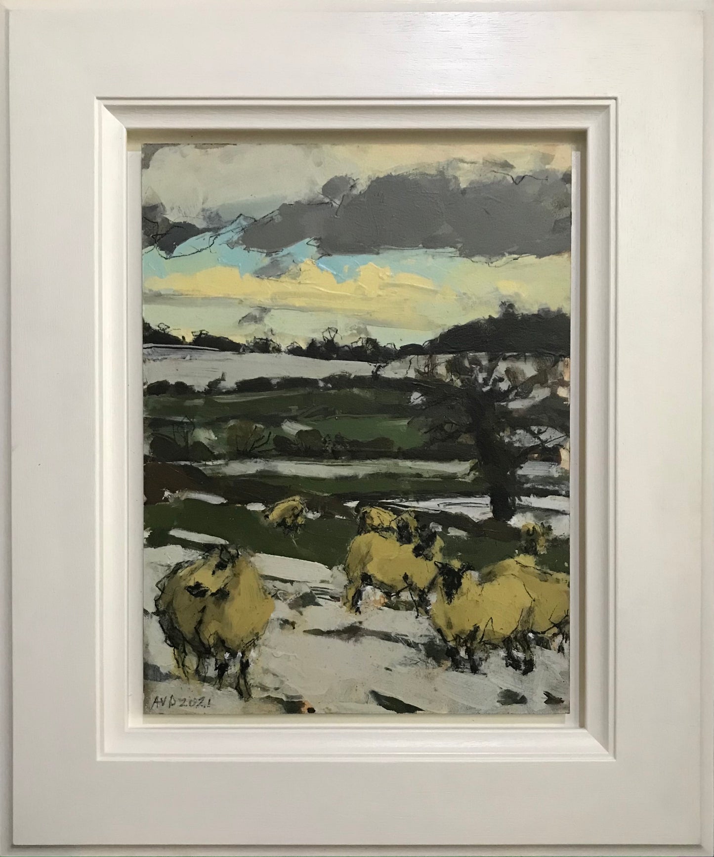 Sheep in snow, Somerset, January II (sold)